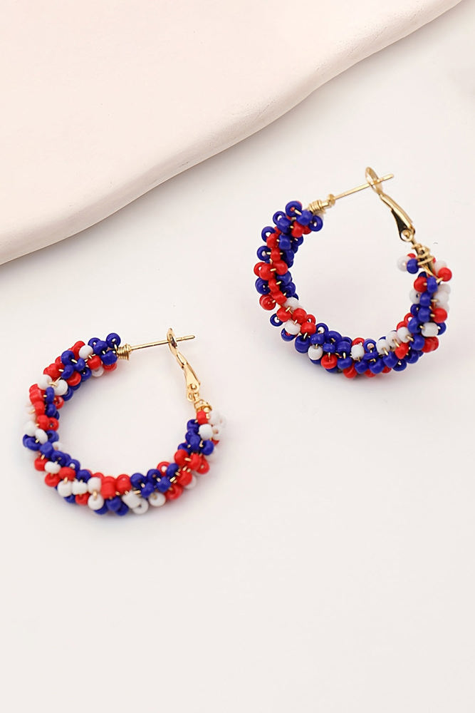 Celebration Beaded Hoop Earrings