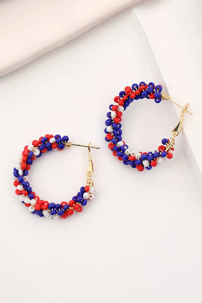 Celebration Beaded Hoop Earrings