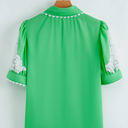  Celina Floral Ric Rac Edge Sleeve Blouse