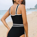  Celine Edge Belted One Piece Swimsuit