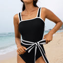  Celine Edge Belted One Piece Swimsuit