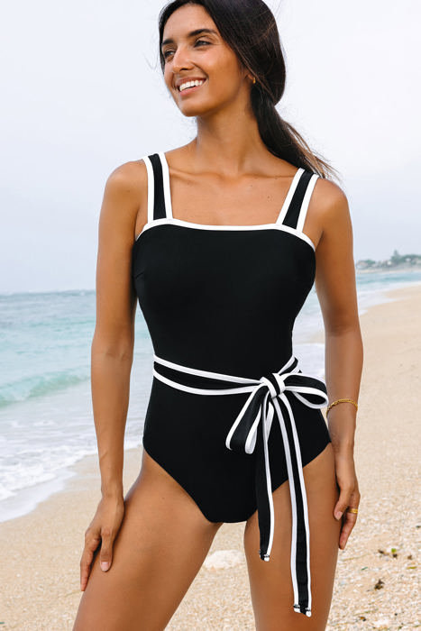 Celine Edge Belted One Piece Swimsuit