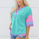  Chandler Half Sleeve Buttons Henley Top