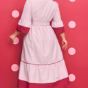  Charlee Hem Pinstriped Midi PLUS Dress