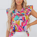  Charli Ruffled Flutter Sleeve Blouse