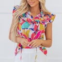  Charli Ruffled Flutter Sleeve Blouse