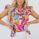  Charli Ruffled Flutter Sleeve Blouse