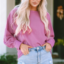 Pink Small Chaya Exposed Seam Terry Pullover