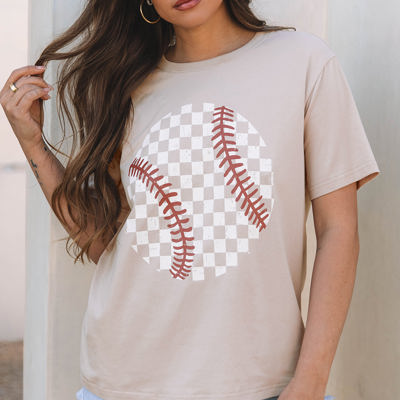 Checkered Baseball Graphic Tee