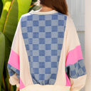  Chelsea Oversized Checkered Denim Casual Sweatshirt