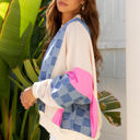  Chelsea Oversized Checkered Denim Casual Sweatshirt