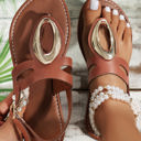  Chloe Retro Hollow Out Open Toe Sandals