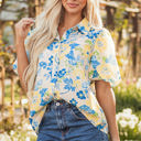  Claira Floral Puff Short Sleeve Blouse