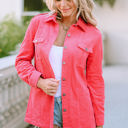  Claire Buttoned Flap Pocket Corduroy Jacket