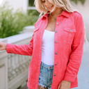  Claire Buttoned Flap Pocket Corduroy Jacket