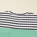  Claire Contrast Striped Patchwork Long Sleeve Top