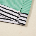  Claire Contrast Striped Patchwork Long Sleeve Top