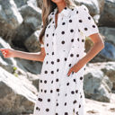  Claire Short Sleeve Buttoned Tiered Babydoll Dress