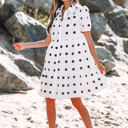  Claire Short Sleeve Buttoned Tiered Babydoll Dress