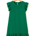  Claire Textured Flutter Sleeve Ruffled Mini Dress
