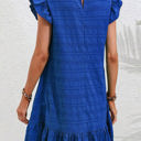  Claire Textured Flutter Sleeve Ruffled Mini Dress