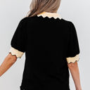  Clare Collared V Neck Puff Sleeve Blouse