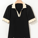  Clare Collared V Neck Puff Sleeve Blouse