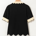  Clare Collared V Neck Puff Sleeve Blouse