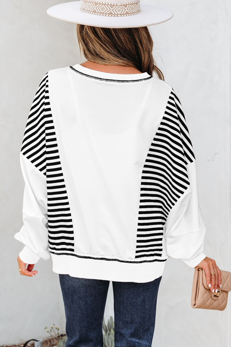Clare Contrast Stitching Oversize Sweatshirt
