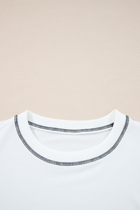 Clare Contrast Stitching Oversize Sweatshirt