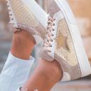  Clare Gold Glitter Star Lace-up Sneakers