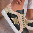  Clare Gold Glitter Star Lace-up Sneakers