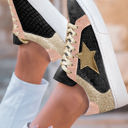  Clare Gold Glitter Star Lace-up Sneakers