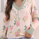  Clarimina Pattern Striped Loose Sweater