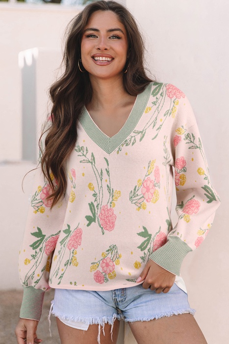 Clarimina Pattern Striped Loose Sweater