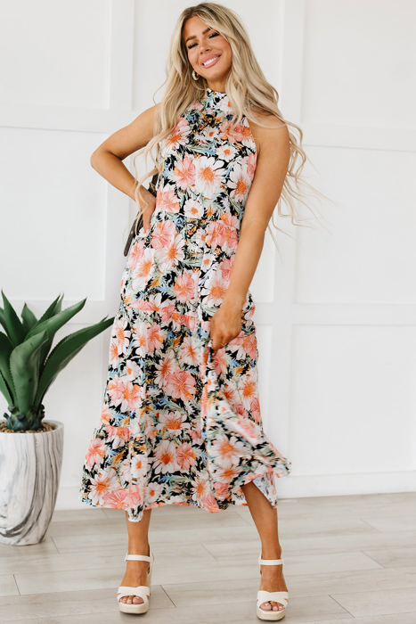 Clementine Floral Print Ruffled Maxi Dress