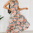  Clementine Floral Print Ruffled Maxi Dress