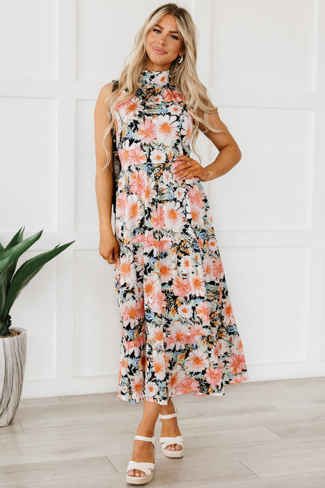 Clementine Floral Print Ruffled Maxi Dress