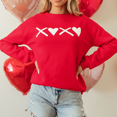 Clementine Print Valentines Heart Sweatshirt