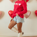  Clementine Print Valentines Heart Sweatshirt