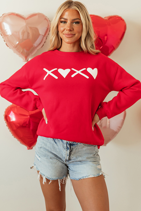 Clementine Print Valentines Heart Sweatshirt