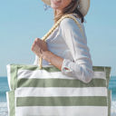  Cleo Striped Canvas Large Tote