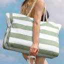  Cleo Striped Canvas Large Tote