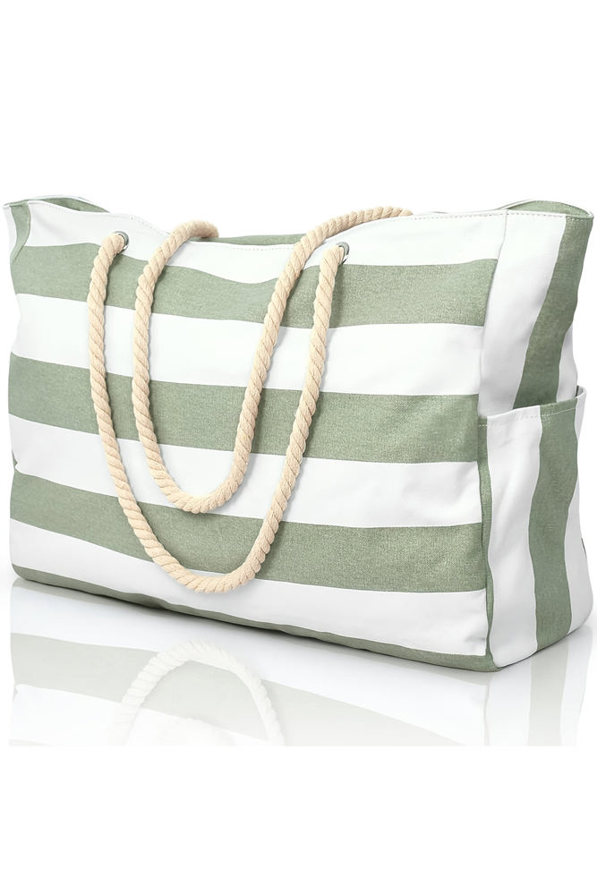 Cleo Striped Canvas Large Tote