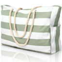  Cleo Striped Canvas Large Tote