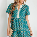  Clover Short Sleeve Floral Dress