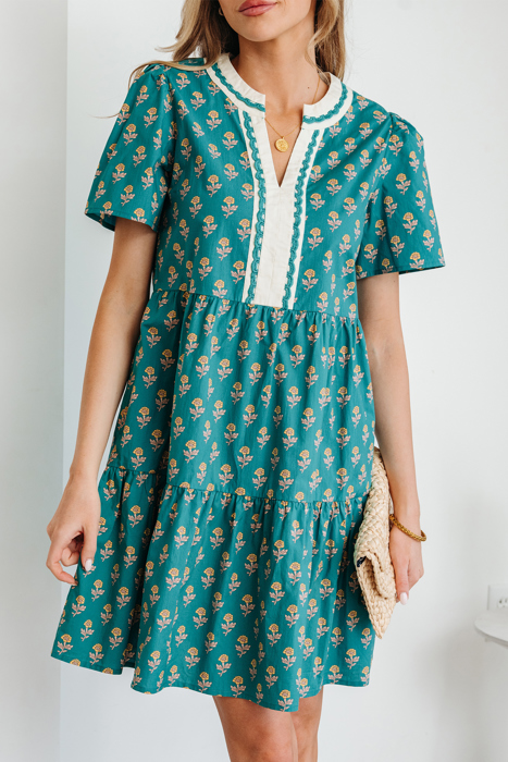 Clover Short Sleeve Floral Dress