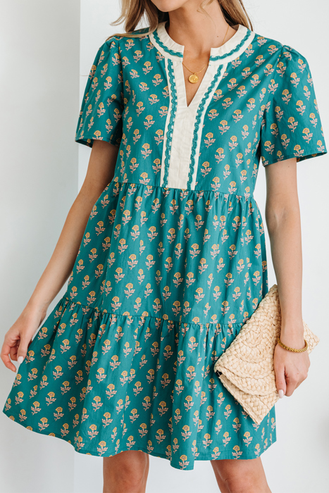 Clover Short Sleeve Floral Dress