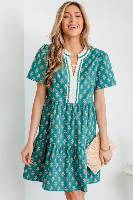 Clover Short Sleeve Floral Dress