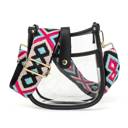 Black Blue/White Aztec Compact Clear Courier | Choose Your Strap